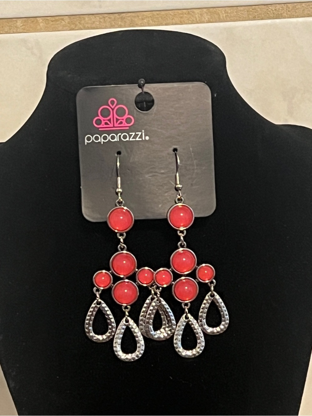 Paparazzi Pink Dangle Chandelier Earrings